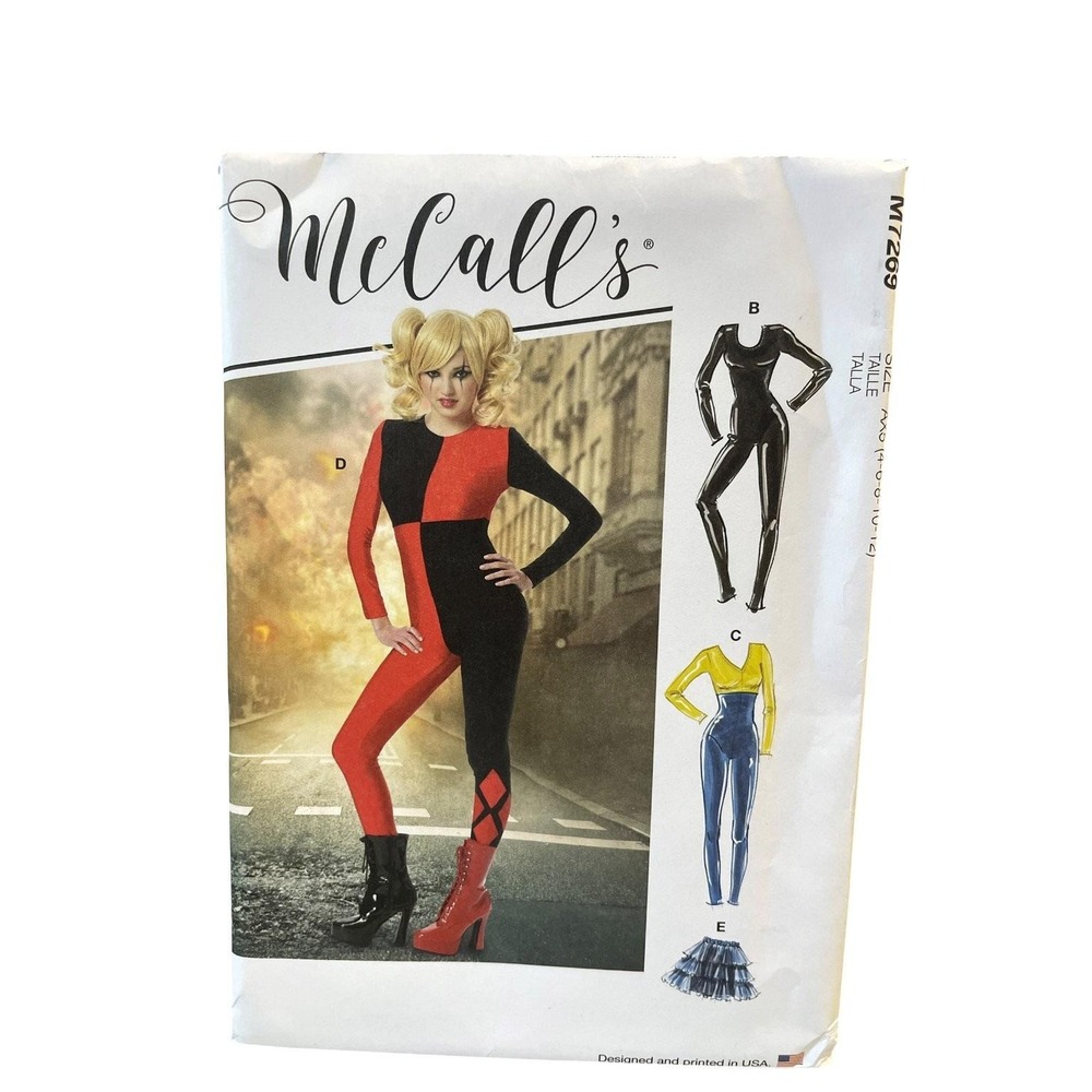 McCall's M7269 Sewing Pattern Misses 4-12 Multicolor Harlequin Jumpsuit Cosplay
